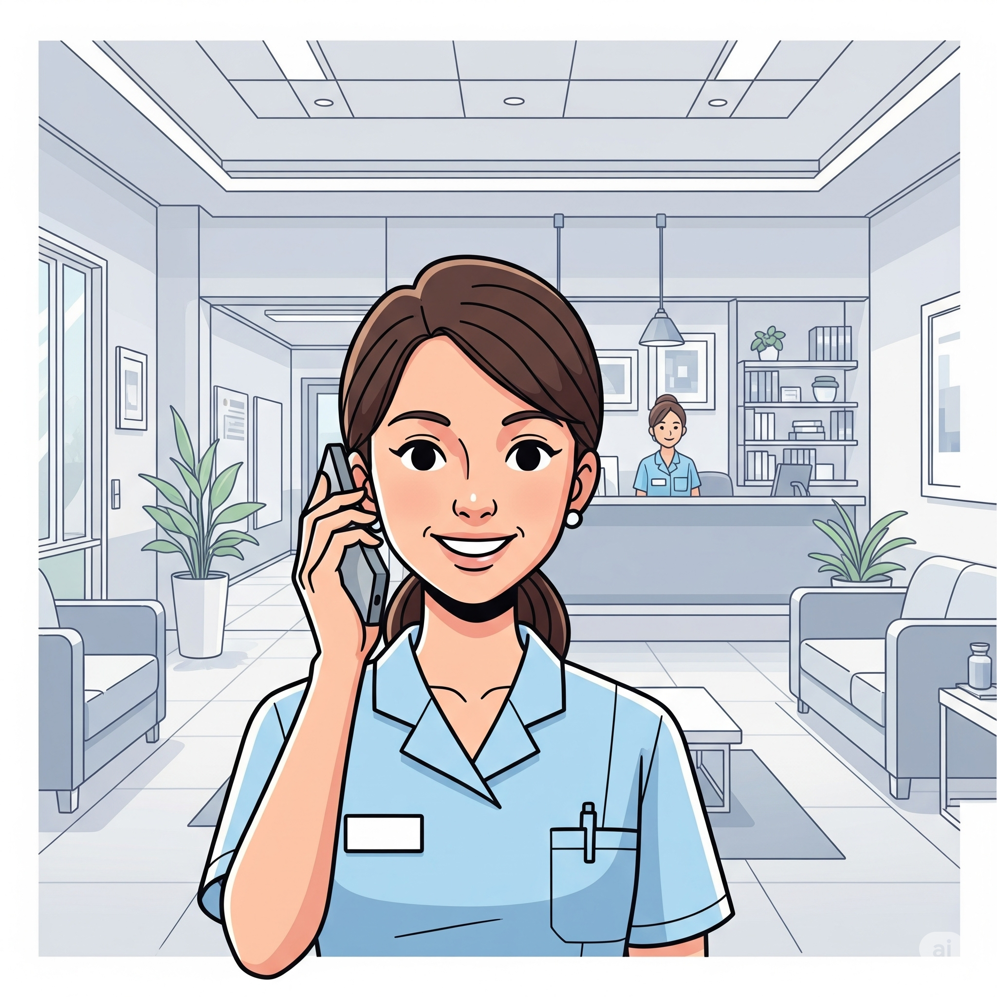 Медсестра на ресепшене